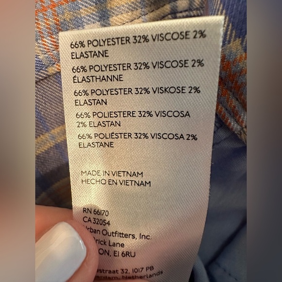 NWT URBAN OUTFITTERS 2 Isabella Printed Flare Pant Blue Multi Slim Fit 60’s 70’s - Picture 15 of 16